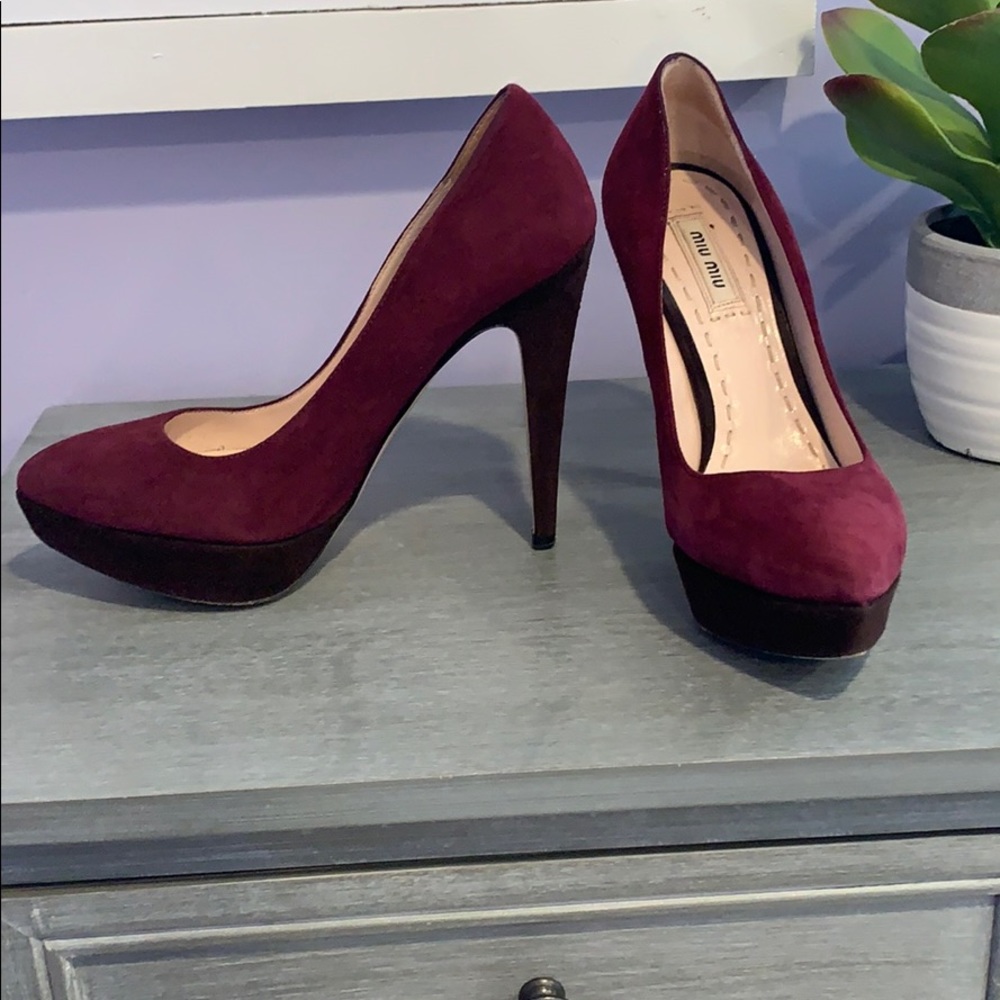 Miu miu Maroon and brown 6.5 heels